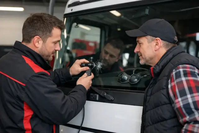 Quickly resolve commercial vehicle glass damage