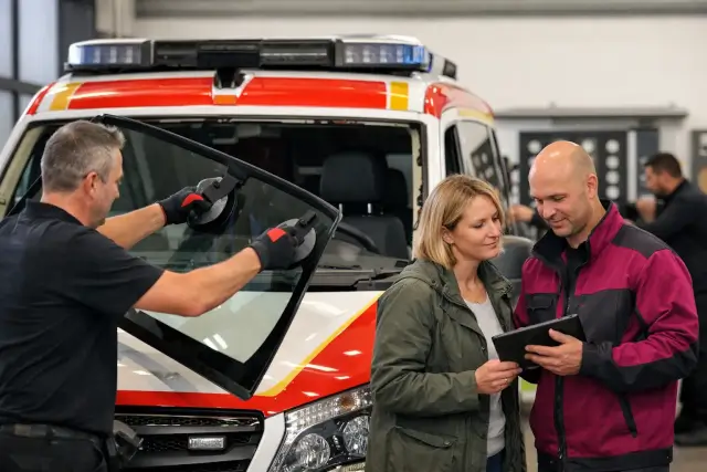 Schimbarea geamului pentru ambulanțe fără perioade lungi de nefuncționare